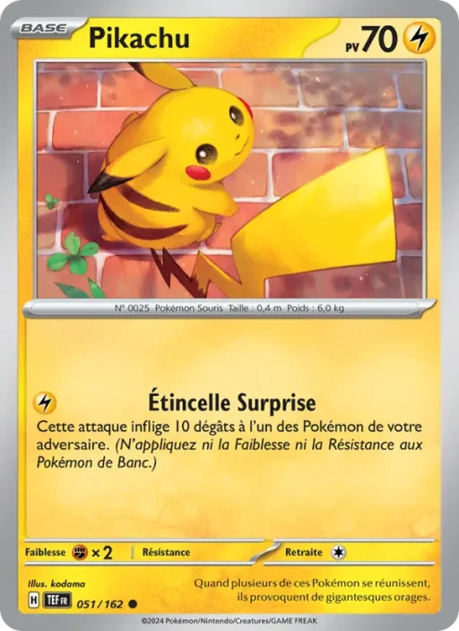 Carte Pokémon Pikachu 051/162 Commune Forces Temporelles