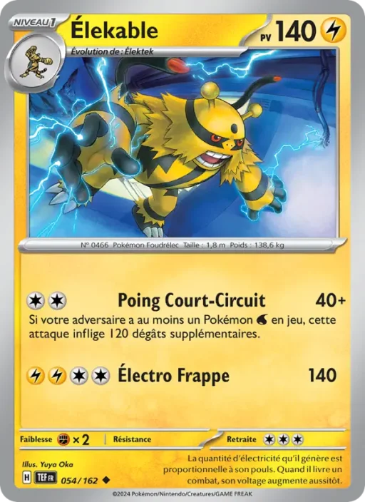 Carte Pokémon Élekable 054/162 Peu Commune Forces Temporelles