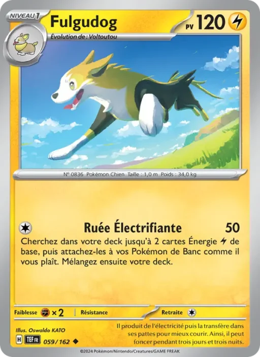 Carte Pokémon Fulgudog 059/162 Peu Commune Forces Temporelles