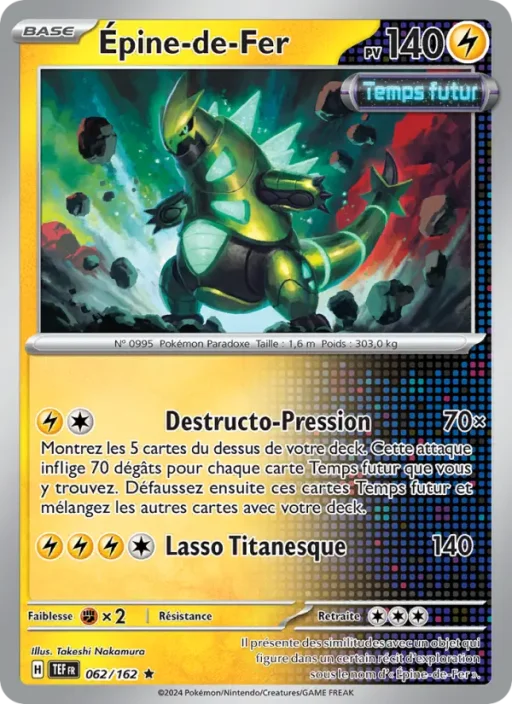 Carte Pokémon Épine-de-Fer 062/162 Rare Forces Temporelles