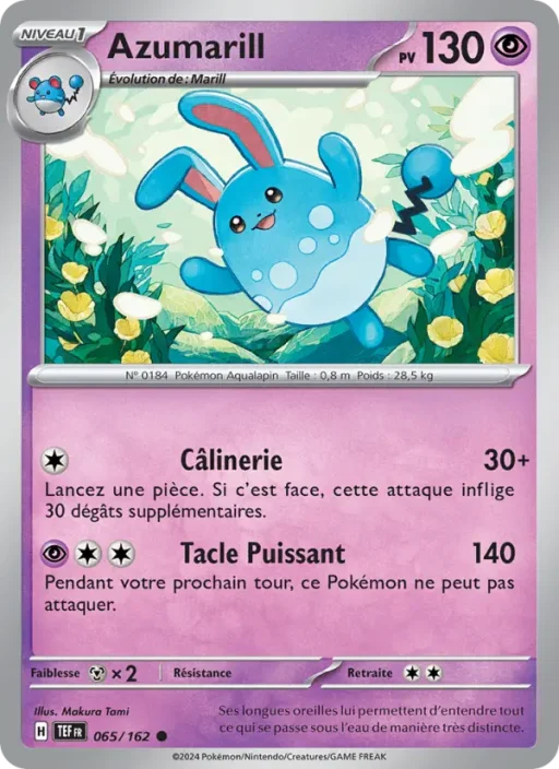 Carte Pokémon Azumarill 065/162 Commune Forces Temporelles