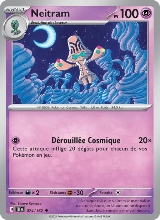 Carte Pokémon Neitram 074/162 Peu Commune Forces Temporelles