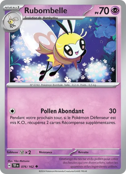 Carte Pokémon Rubombelle 076/162 Peu Commune Forces Temporelles