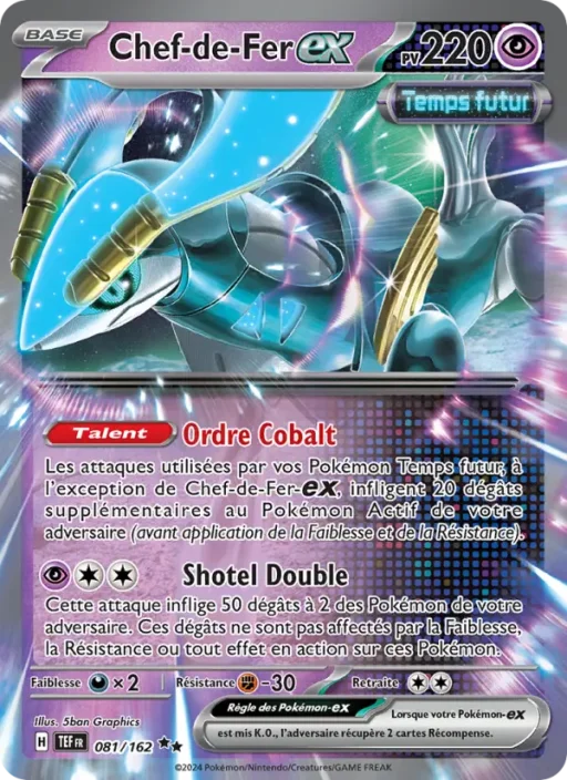 Carte Pokémon Chef-de-Fer-ex 081/162 Double rare Forces Temporelles