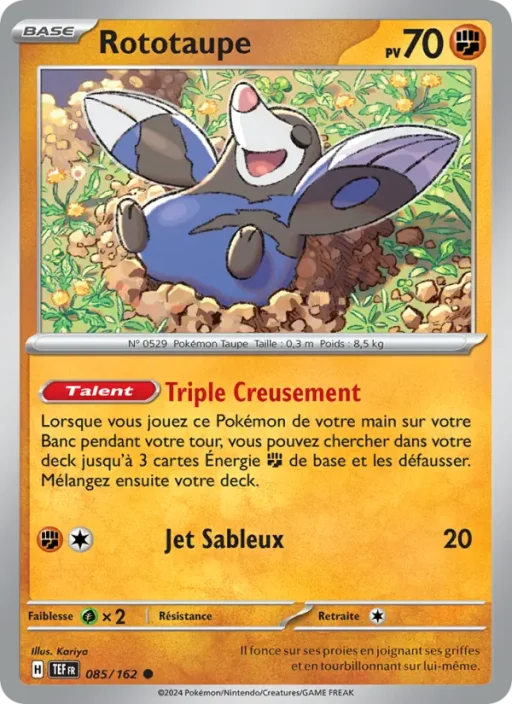 Carte Pokémon Rototaupe 085/162 Commune Forces Temporelles