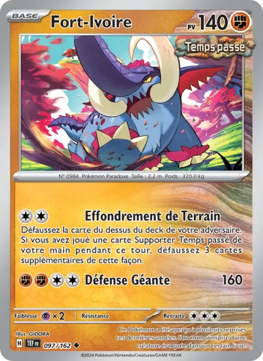 Carte Pokémon Fort-Ivoire 097/162 Peu Commune Forces Temporelles