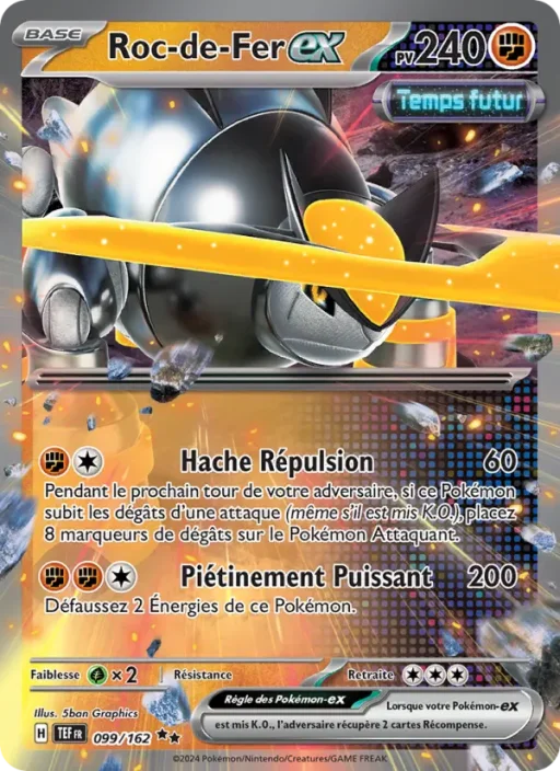 Carte Pokémon Roc-de-Fer-ex 099/162 Double rare Forces Temporelles