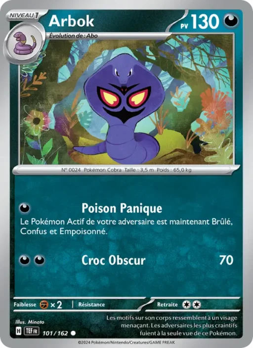 Carte Pokémon Arbok 101/162 Commune Forces Temporelles