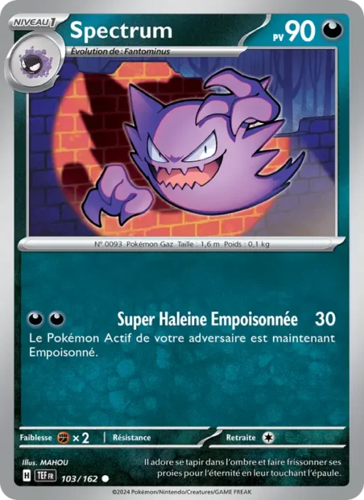 Carte Pokémon Spectrum 103/162 Commune Forces Temporelles