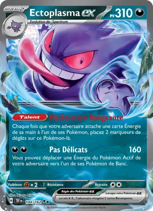 Carte Pokémon Ectoplasma-ex 104/162 Double rare Forces Temporelles