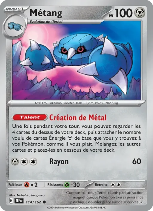 Carte Pokémon Métang 114/162 Commune Forces Temporelles