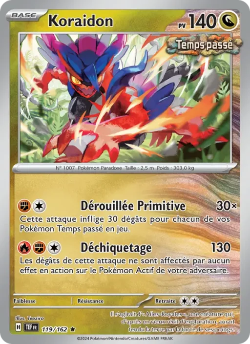 Carte Pokémon Koraidon 119/162 Rare Forces Temporelles