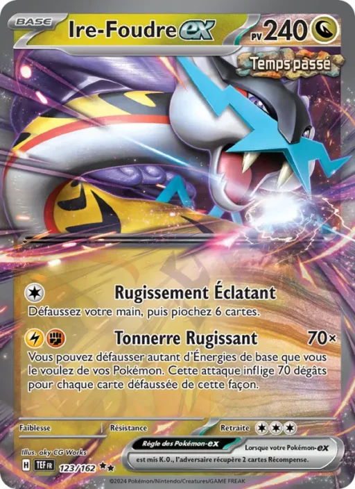 Carte Pokémon Ire-Foudre-ex 123/162 Double rare Forces Temporelles