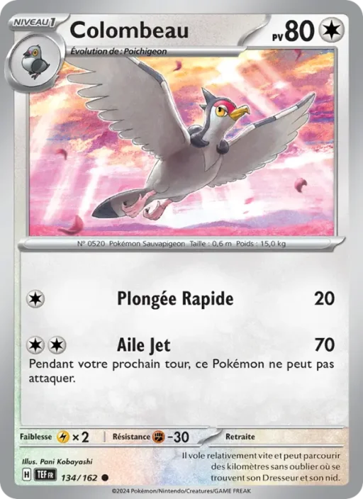 Carte Pokémon Colombeau 134/162 Commune Forces Temporelles
