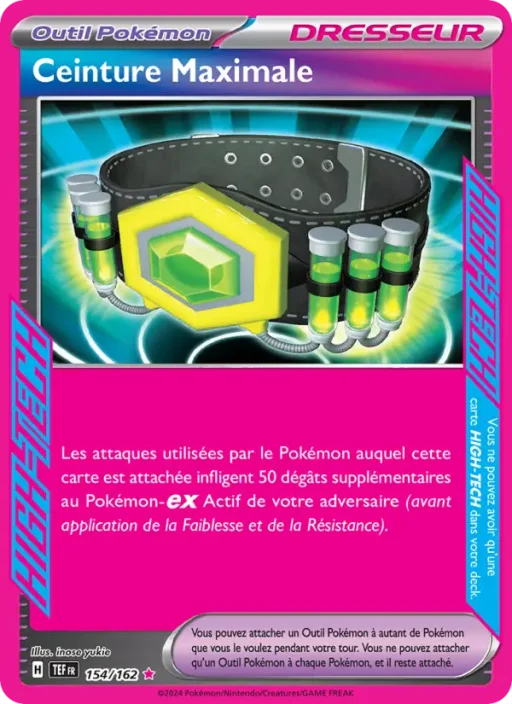 Carte Pokémon Ceinture Maximale 154/162 HIGH-TECG rare Forces Temporelles