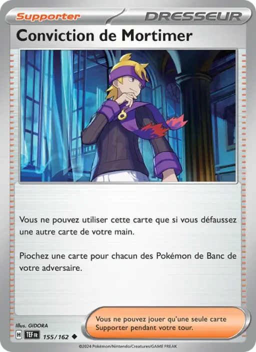 Carte Pokémon Conviction de Mortimer 155/162 Peu Commune Forces Temporelles