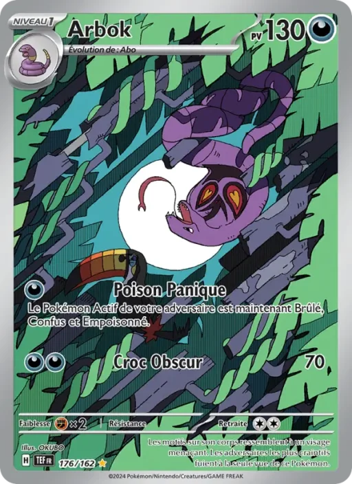 Carte Pokémon Arbok 176/162 Illustration rare Forces Temporelles