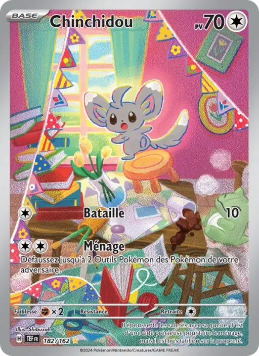 Carte Pokémon Chinchidou 182/162 Illustration rare Forces Temporelles