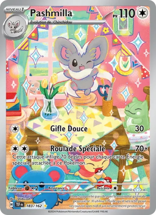 Carte Pokémon Pashmilla 183/162 Illustration rare Forces Temporelles
