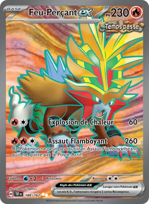 Carte Pokémon Feu-Perçant-ex 188/162 Ultra Rare Forces Temporelles