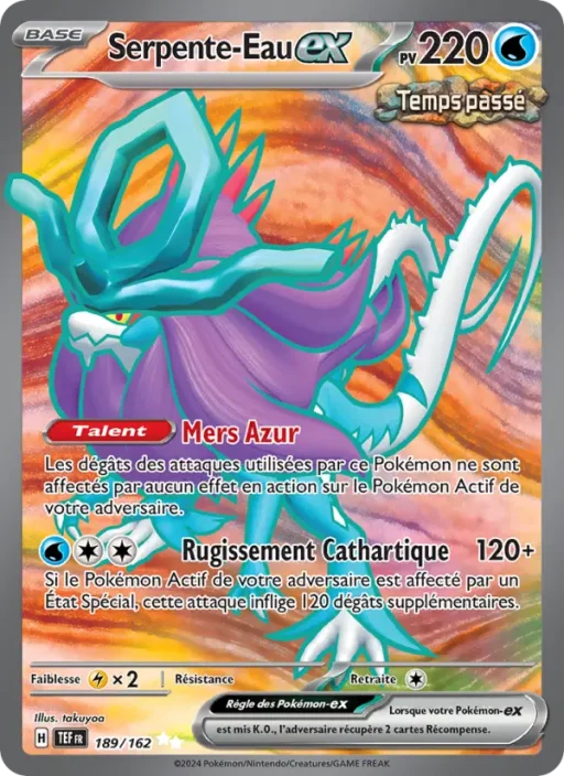 Carte Pokémon Serpente-Eau-ex 189/162 Ultra Rare Forces Temporelles