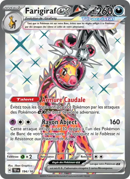 Carte Pokémon Farigiraf-ex 194/162 Ultra Rare Forces Temporelles