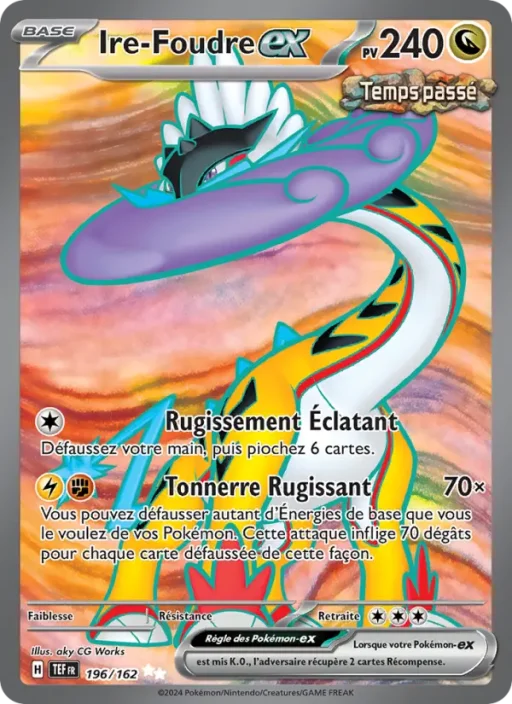 Carte Pokémon Ire-Foudre-ex 196/162 Ultra Rare Forces Temporelles