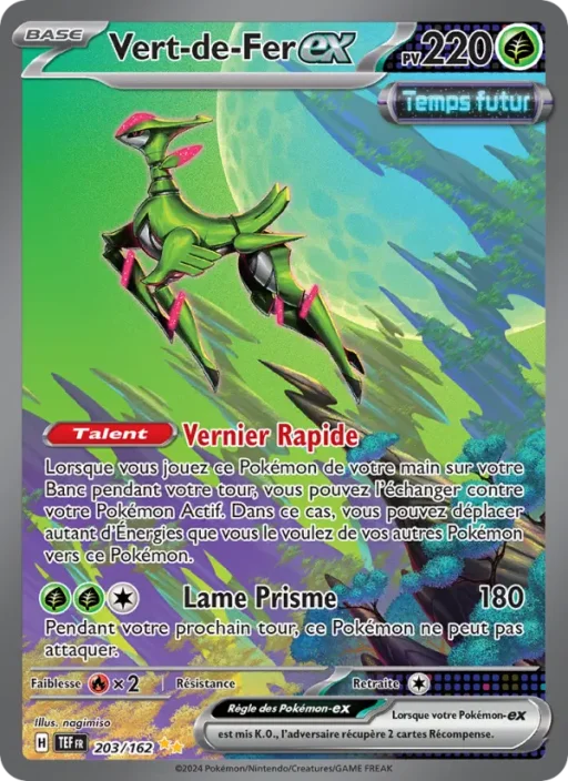 Carte Pokémon Vert-de-Fer-ex 203/162 Illustration spéciale rare Forces Temporelles