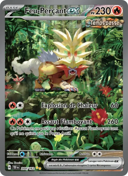Carte Pokémon Feu-Perçant-ex 204/162 Illustration spéciale rare Forces Temporelles