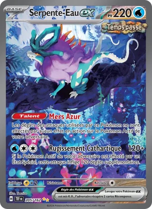 Carte Pokémon Serpente-Eau-ex 205/162 Illustration spéciale rare Forces Temporelles