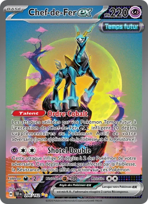 Carte Pokémon Chef-de-Fer-ex 206/162 Illustration spéciale rare Forces Temporelles