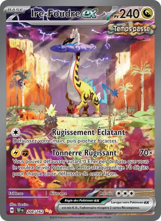 Carte Pokémon Ire-Foudre-ex 208/162 Illustration spéciale rare Forces Temporelles