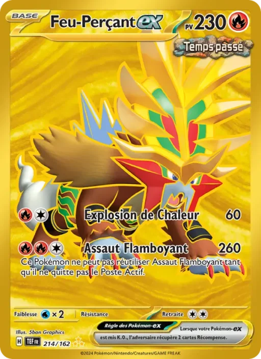 Carte Pokémon Feu-Perçant-ex 214/162 Hyper rare Forces Temporelles