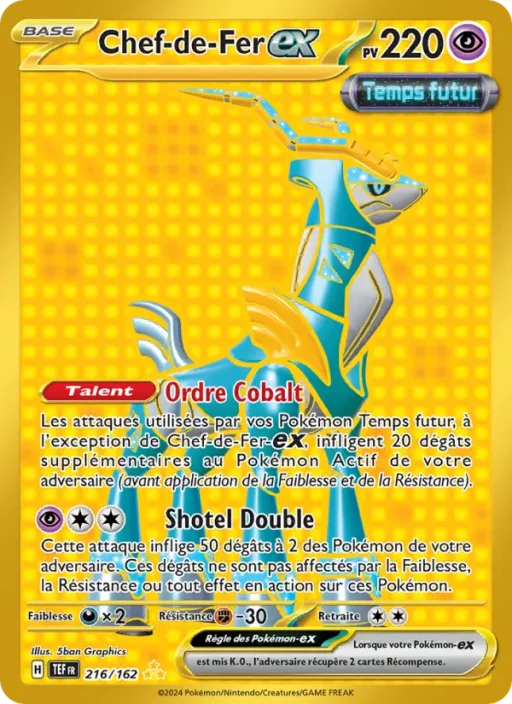 Carte Pokémon Chef-de-Fer-ex 216/162 Hyper rare Forces Temporelles