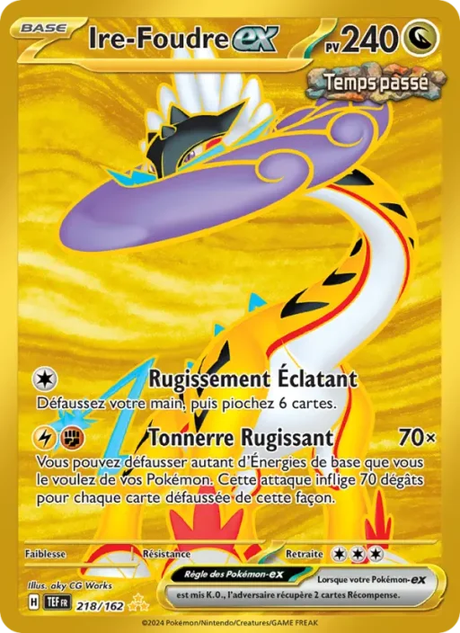 Carte Pokémon Ire-Foudre-ex 218/162 Hyper rare Forces Temporelles