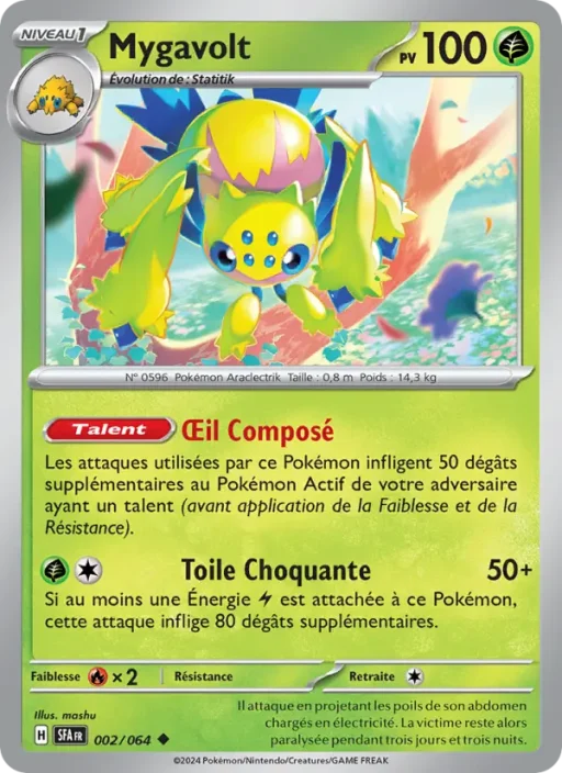 Carte Pokémon Mygavolt 002/064 Peu Commune Fable Nébuleuse