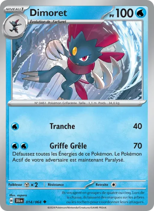 Carte Pokémon Dimoret 014/064 Peu Commune Fable Nébuleuse