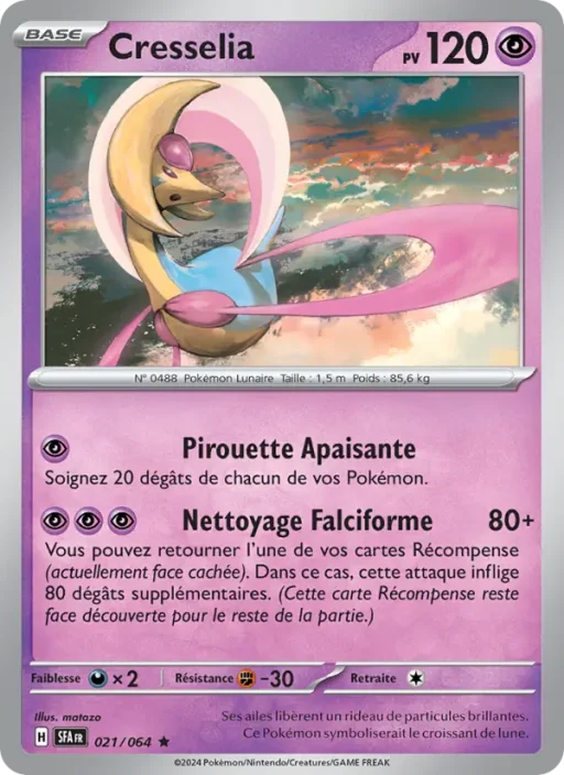 Carte Pokémon Cresselia 021/064 Rare Fable Nébuleuse