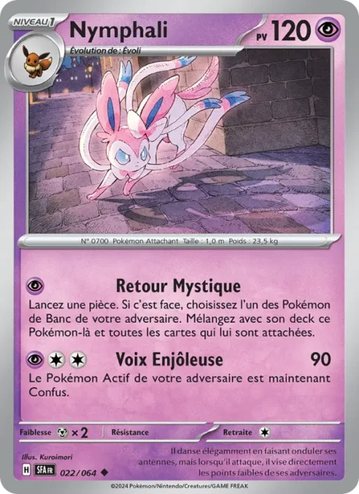 Carte Pokémon Nymphali 022/064 Peu Commune Fable Nébuleuse