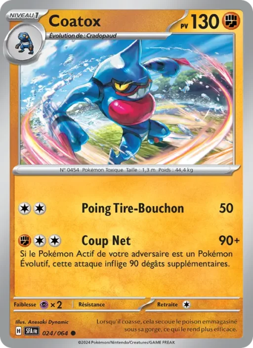 Carte Pokémon Coatox 024/064 Commune Fable Nébuleuse