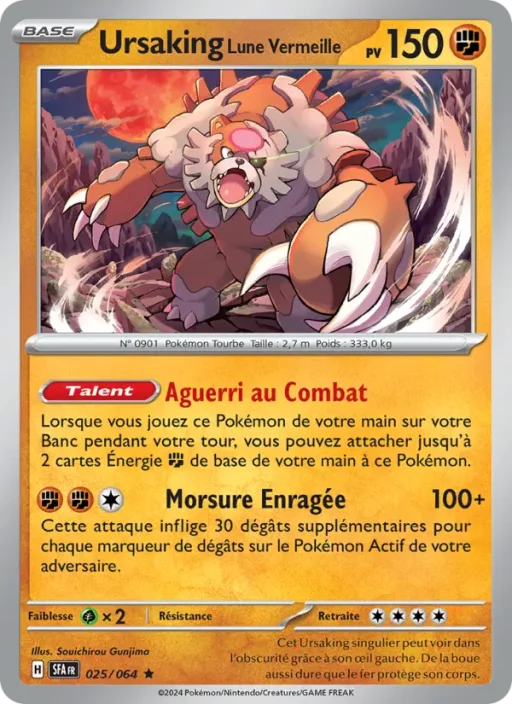 Carte Pokémon Ursaking Lune Vermeille 025/064 Rare Fable Nébuleuse