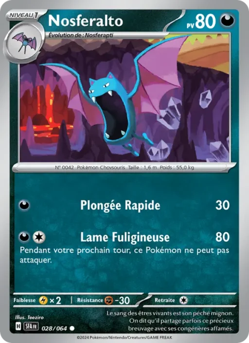 Carte Pokémon Nosferalto 028/064 Commune Fable Nébuleuse