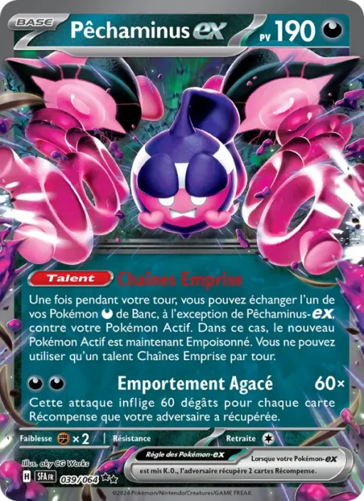 Carte Pokémon Pêchaminus-ex 039/064 Double rare Fable Nébuleuse