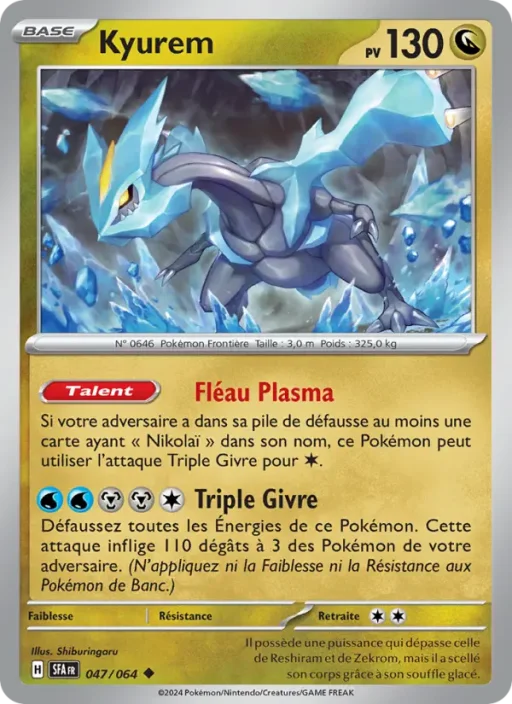 Carte Pokémon Kyurem 047/064 Peu Commune Fable Nébuleuse