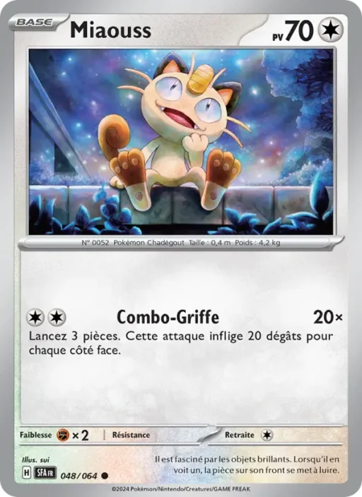 Carte Pokémon Miaouss 048/064 Commune Fable Nébuleuse