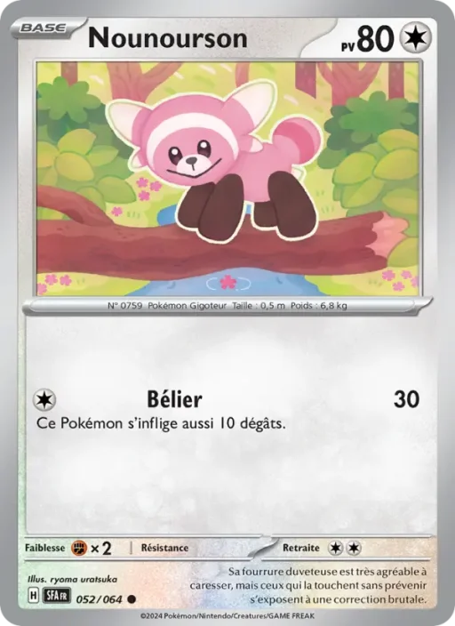 Carte Pokémon Nounourson 052/064 Commune Fable Nébuleuse