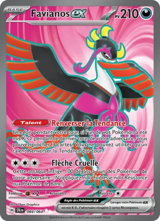 Carte Pokémon Favianos-ex 084/064 Ultra Rare Fable Nébuleuse
