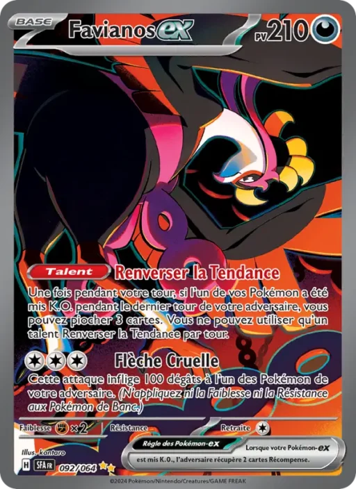 Carte Pokémon Favianos-ex 092/064 Illustration spéciale rare Fable Nébuleuse