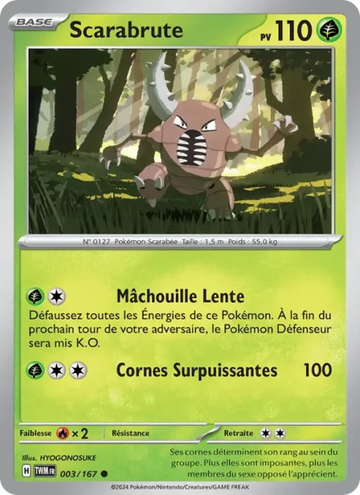 Carte Pokémon Scarabrute 003/167 Commune Mascarade Crépusculaire