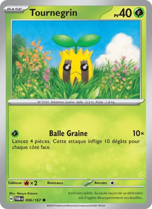 Carte Pokémon Tournegrin 006/167 Commune Mascarade Crépusculaire